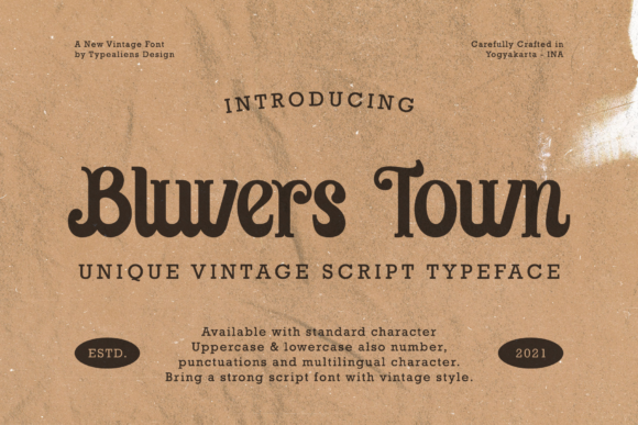 Bluvers Town: A Vintage Display Font for Editors